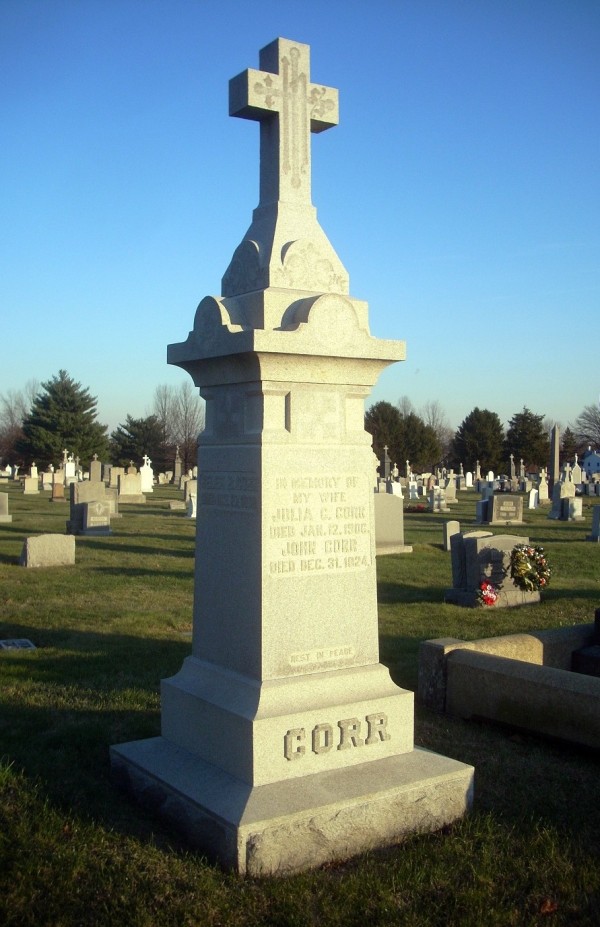 John Corr's sizeable monument at Holy Cross Cemetery, Yeadon.